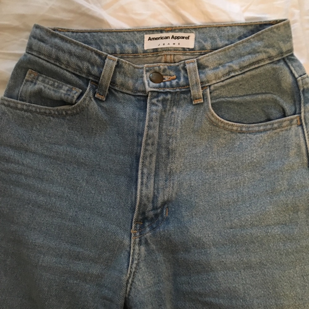 American Apparel High Rise Mom Jean - cropped leg